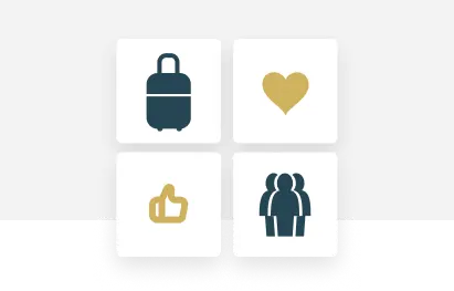 چهار آیکون نماد سفر، عشق، تایید و دوستی هستند.